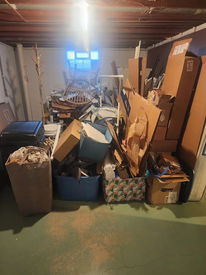 Roll-off dumpster container at job site for 20 Yard Dumpster Rental in Easton